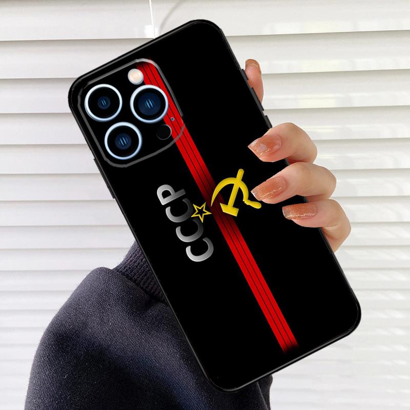 Soviet Union USSR Flag Case For iPhone 16 15 13 14 Pro Max 12 Mini 11 14 Pro Max X XS XR Plus Soft Cover Coque