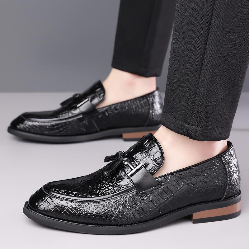 Fashion Designer New Gentleman Crocodile Pattern Business Casual Shoes For Men's Formal Wedding Dress Homecoming Footwear Zapatos Hombre
