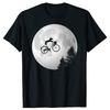 Funny Dachshund Dog Biking Past The Moon Graphic Tshirts Men Womens Fashion Casual Tshirt 100 Cotton Loose Oversized T Shirt