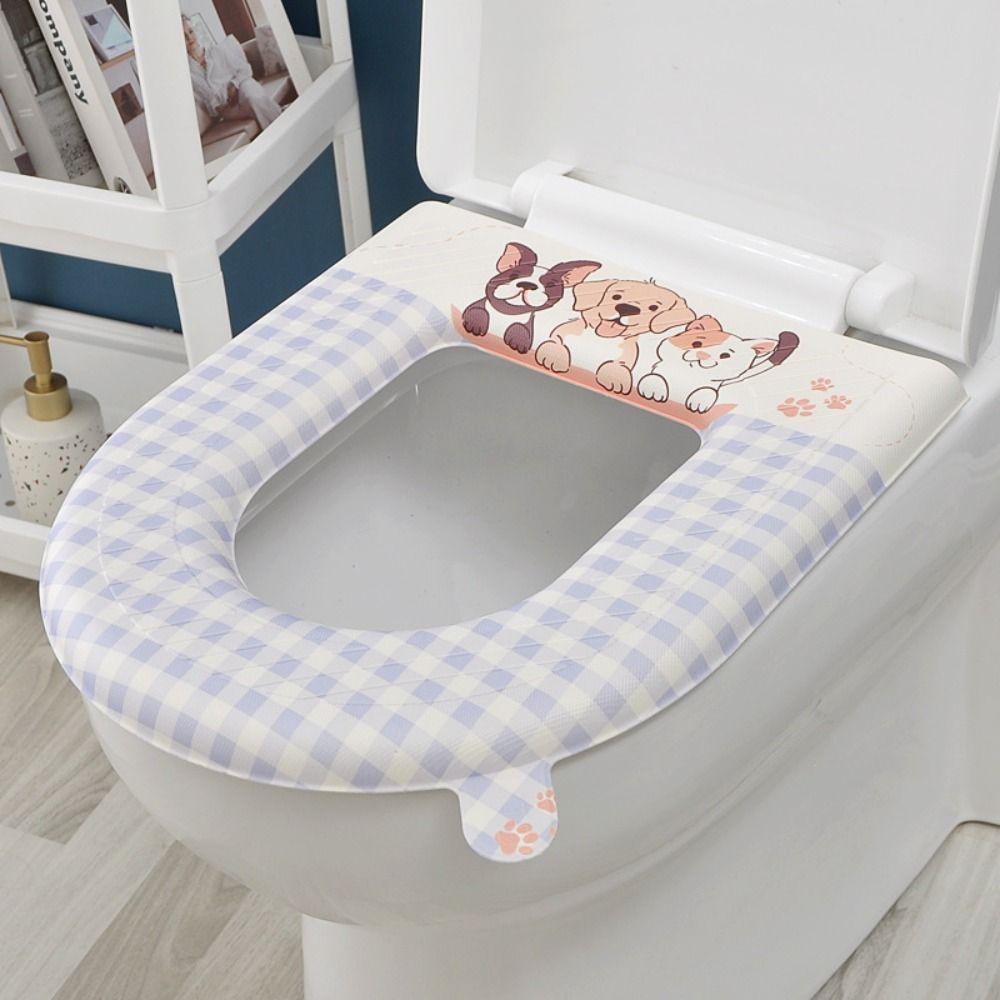 

Мультяшный милый чехол на сиденье для унитаза, водонепроницаемый коврик для туалета, многоразовый коврик для унитаза, бытовой