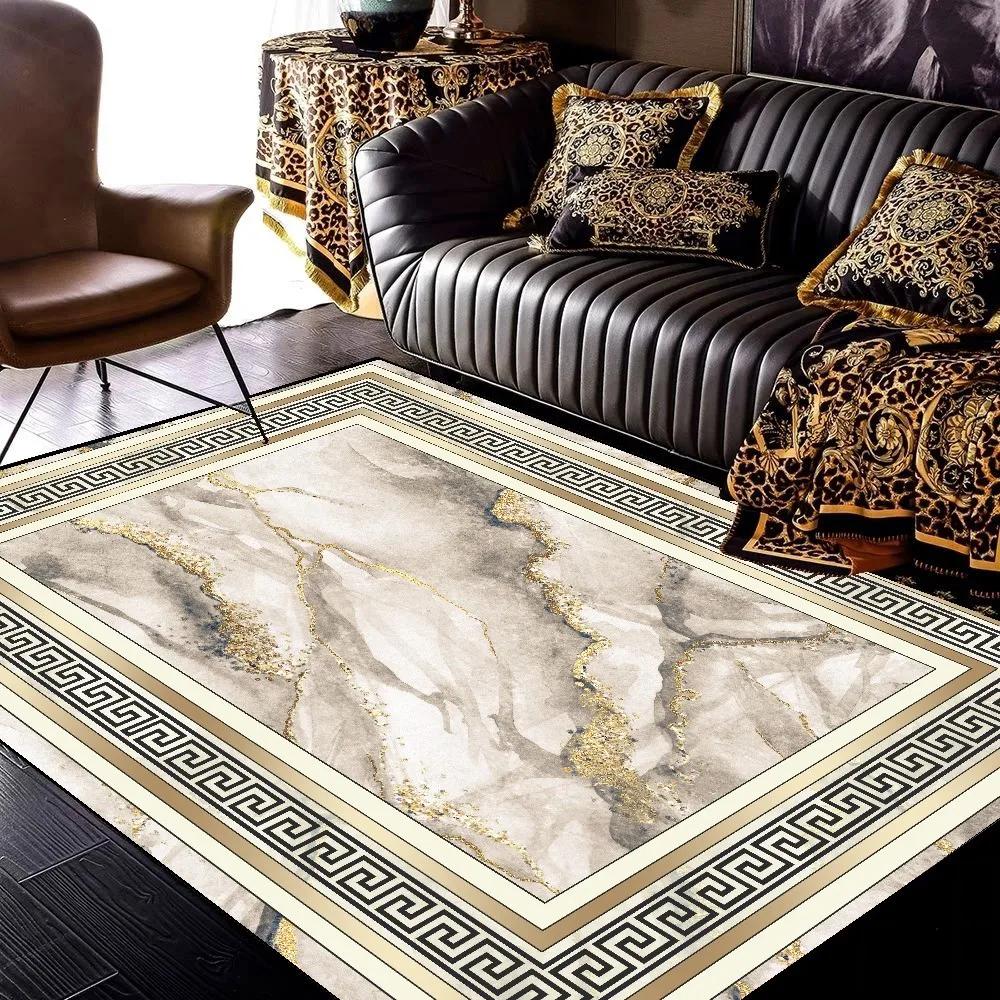 

Килими з текстурою золотого мармуру для прикраси дому, вітальні, спальні, гардеробної. Нековзкий килим великої площі, килимок під диван. 80*120cm