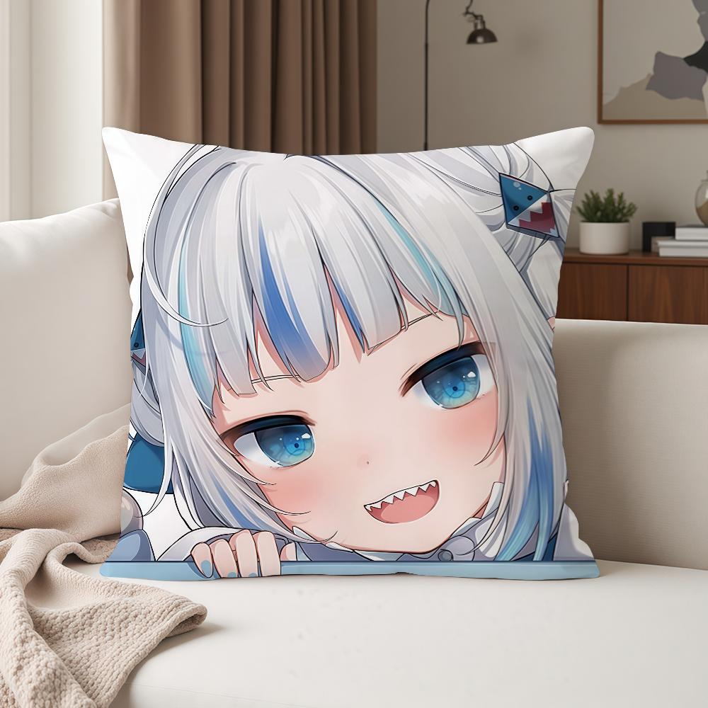Virtual Ggawr Gura Anime Pillow Case Suitable For Bedrooms Living Rooms Cars Home Decoration