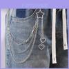 Hip Hop Star Pentagram Multilayer Metal Belt Chain For Street Dance Style