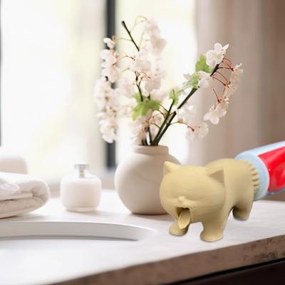 Yousheng Cat Toothpaste Topper Vomiting Cat Toothpaste Cap Toothpaste Squeezer Cat Shape Toothpaste Dispenser for Bathroom Decor