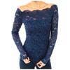 Women's Fashion Strapless Lace One Neck Long Sleeve Hollow Lace Blouse Top