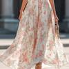 Women's Neck Floral Print Dress for Summer Casual Wear