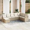 VidaXL 8-piece Garden Sofa Set with Beige Cushions In Poly Rattan 3346161