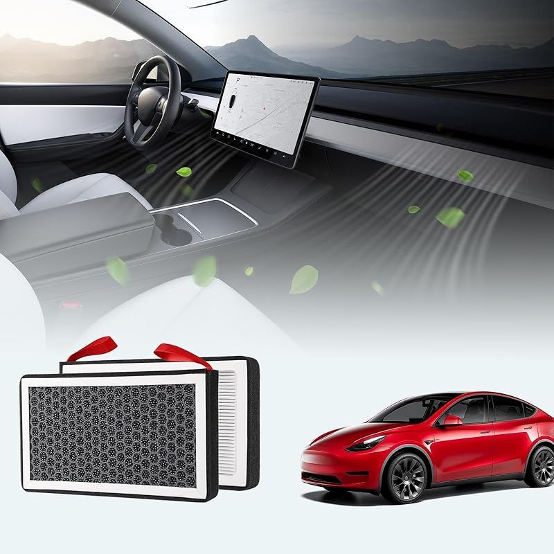 BASENOR 2026 Tesla Model Y/3 HEPA Air Filter, [OEM Filter Replacement] Cabin Air Filter With Activated Carbon For 2017-2025 Model 3 -2026 Model Y