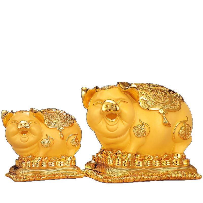 Gold Pig Coin Bank: Wealth-Attracting Figurine for All Ages - Perfect Year of the Pig or Birthday Gift
