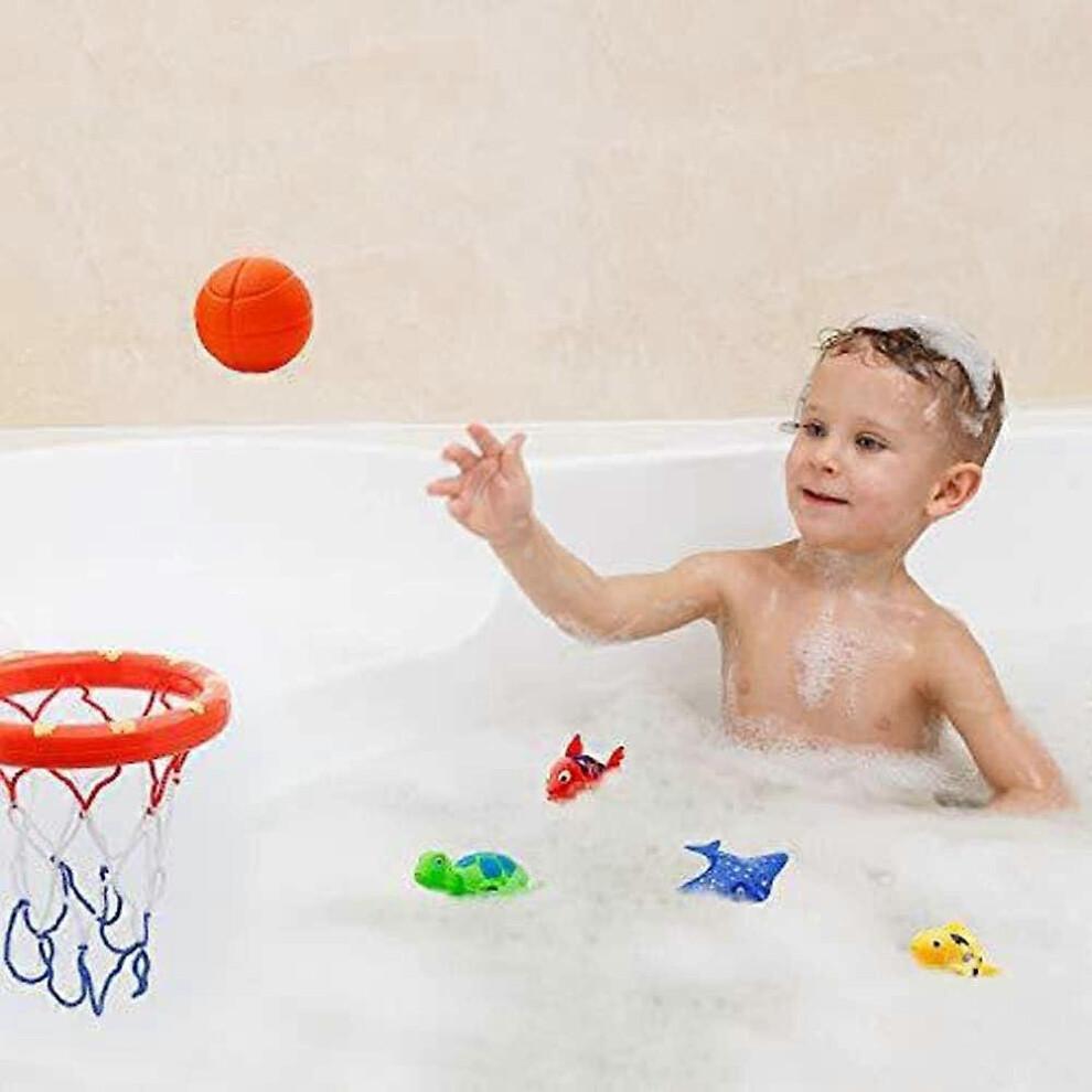 (Wie gezeigt, Einheitsgröße) Badewannen-Spaß Basketballkorb Bälle Set Badezimmer Wurfspiel Spielzeug für Kleinkinder Kinder Baby Badewanne
