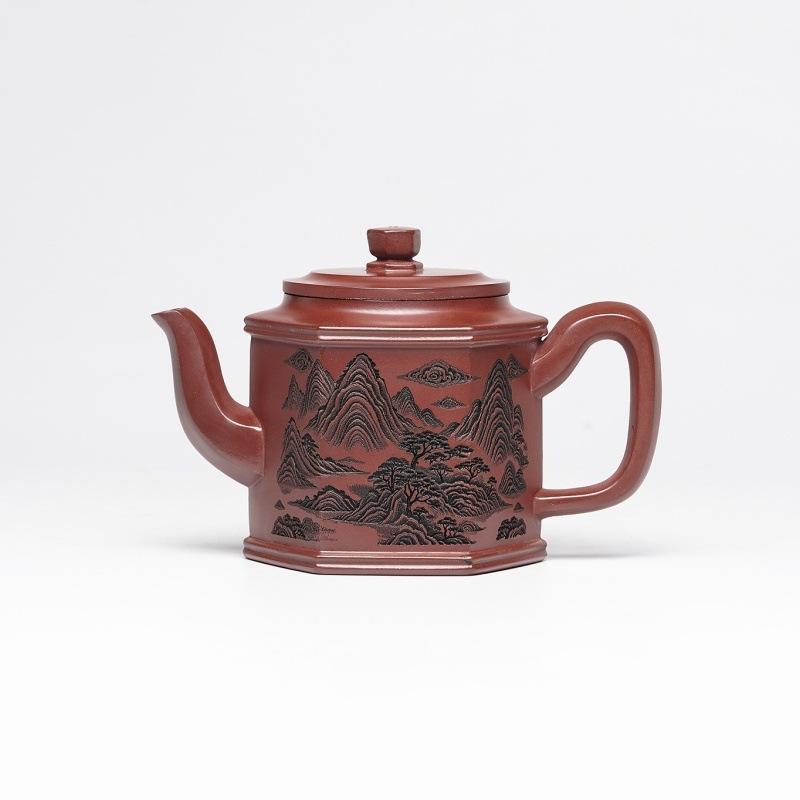 

260ml Yixing Purple Clay Teapots Handmade Hexagonal Pot Raw Ore Dragon s Blood Sand Mud Kettle With Strainer Zisha Tea Set Craft