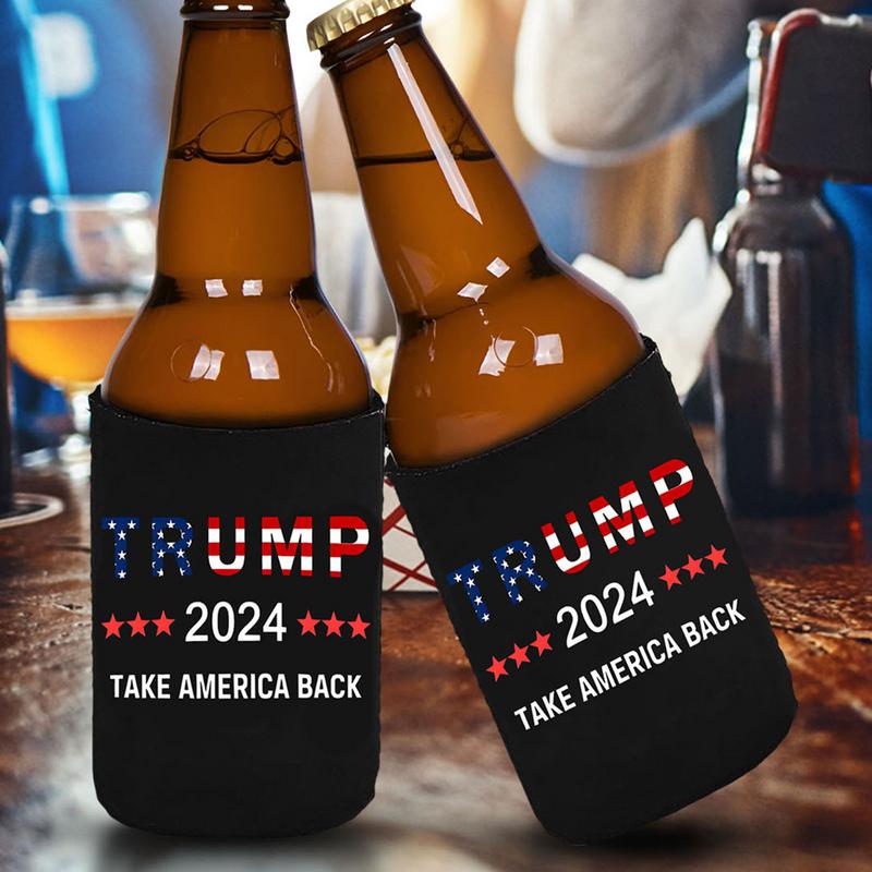 Beer Can Sleeve 12X Independence Day Beer Insulated Cover Neoprene Can Wrap For BBQ Supplies Celebration Outdoor Wedding Picnic