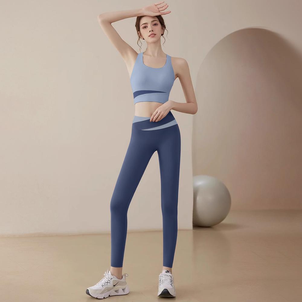 Sports underwear women's high-intensity fitness running shock-proof yoga suit set, beautiful vest bra gathering and anti-sagging