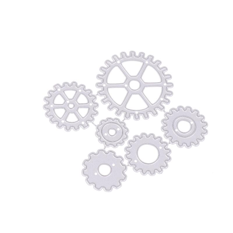2Pcs Steampunk Gear Metal Cutting Dies For Scrapbooking Diy Clipart Photo Decoration Papercraft Cutter Die Mold Metal Stencil