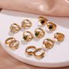 Gold-Plated Stainless Steel Crown Love Earrings Light Luxury High-End Temperament Earrings Earrings