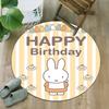 1pc Miffy3 Print Round Carpet Chair Round Carpet Suitable for Bedroom Living Room Home Decorative Carpet