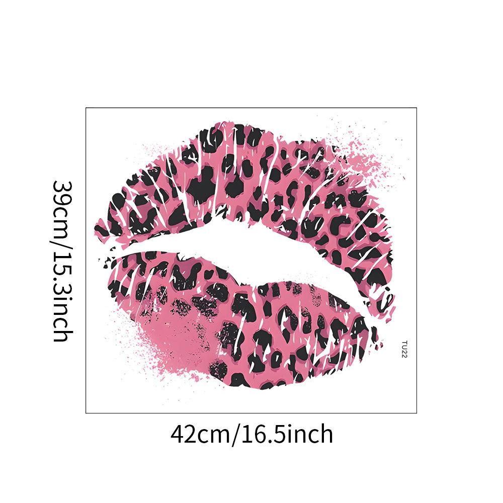 

Наклейки на стены с леопардовым принтом и красными губами для спальни, гостиной, прихожей и украшения дома