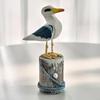 Mediterranean Style Wooden Seagull Craft Vintage Seagull Model Seabird Ornament  Children's Room