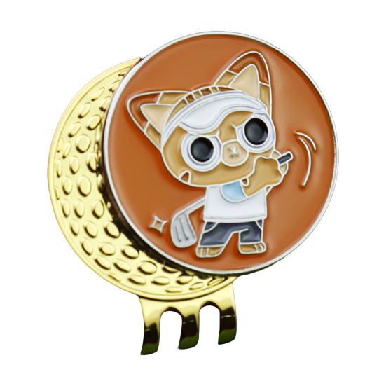 Enamel Cat Golf Ball Marker Magnetic Hat Clip Men Women Golfer Hats Pants Bags Visors Belts Metal Clip Golf Accessories Enthusiasts Gift