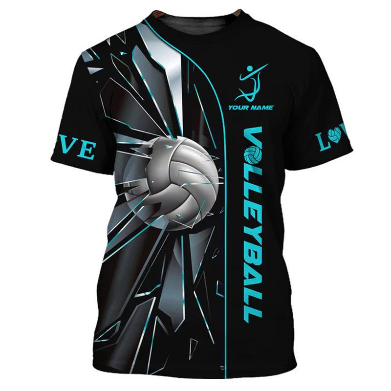 

New volleyball uniform personalized customization name unisex 3D print men s T-shirt fashion shirt athlete quick drying clothes M