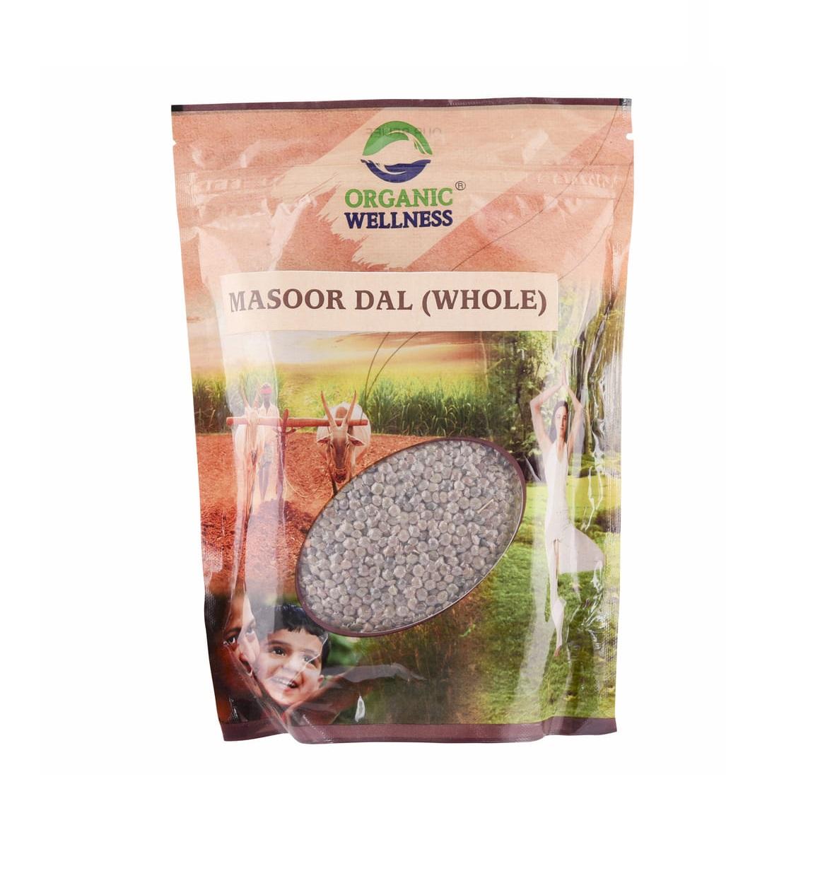 

Масур Дал (Красная чечевица цельная) (500 г), Masoor Dal Whole, Organic Wellness