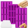 3-Piece Silicone Mold Set: 12 Cavities Non-Stick Flexible Material for Granola Bars - Versatile Baking Molds for Chocolate  Protein Bars for Home