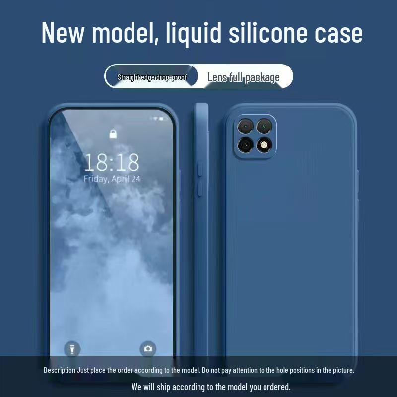 Huawei Enjoy 20 Phone Case - Solid Color, Liquid Full Coverage, Anti-drop, Soft Straight Edge Design
