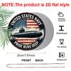 2D Flat AluminumVintage US Navy Submarine Round Metal Sign, Inspirational Spiritual Patriotic Americana Rustic Wall Decor, Pre-Drilled Holes for Easy