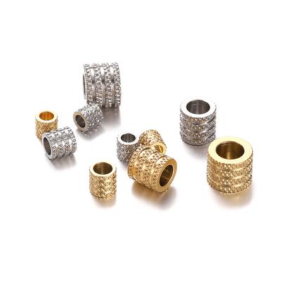 10Pcs Stainless Steel Loose Beads Big Hole Spacer Bead Charm Pendants for DIY Bracelet Necklace Jewelry Making Accessories