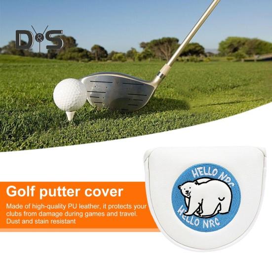 Golf Putter Cover Magnetic Mallet Putter Cover Golf Club Putter Sleeve Cute Polar Bear Design Blade Putter Headcover for Golfer