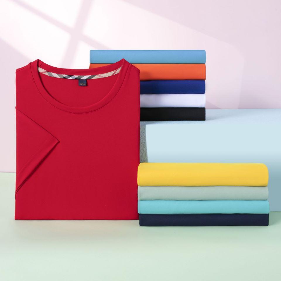 Minimalist Breathable Unisex Tee Solid Color Unisex T-shirt for Women and Men Summer Crew Neck Lightweight Tops YG-002
