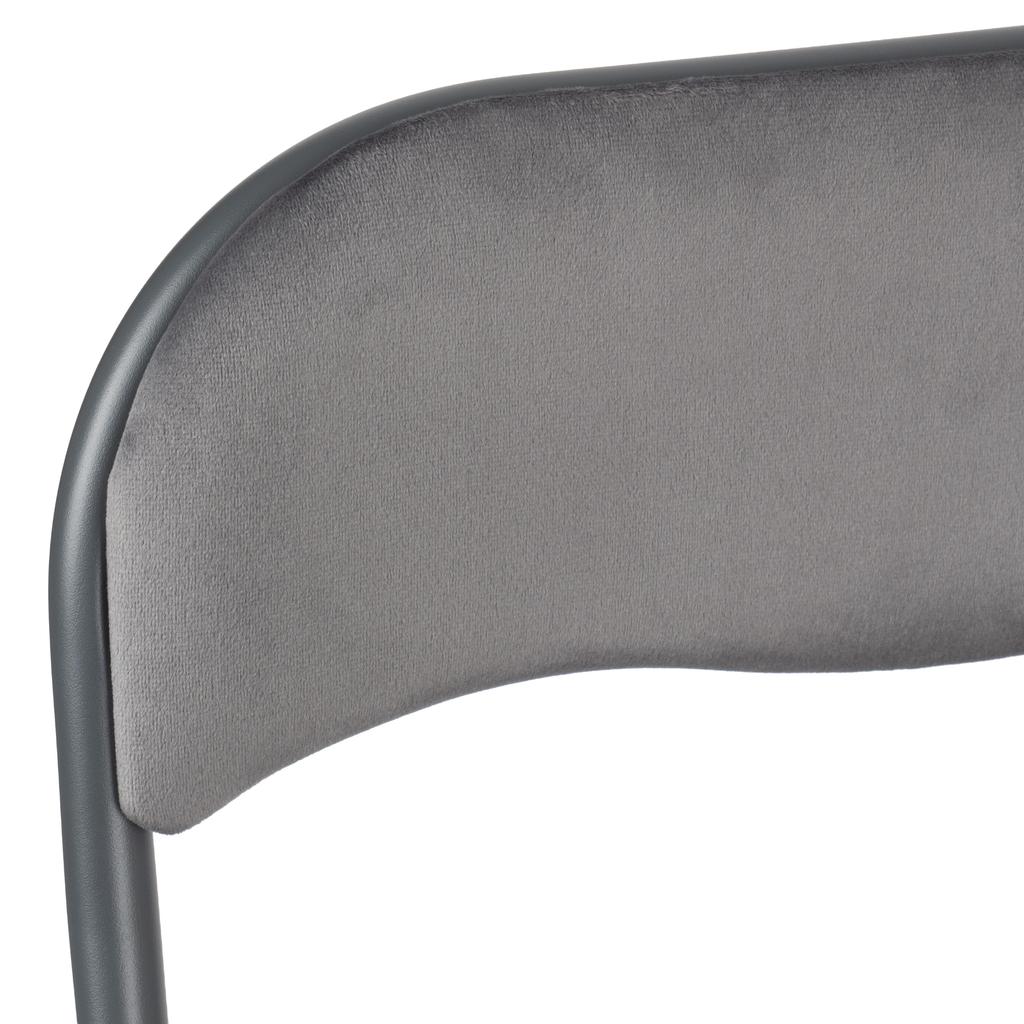 Basico Folding Chair Graphite Velvet