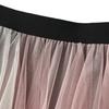 Women Tulle Skirt High Waist Pleated Skirt Asymmetrical Women Skirt Contrast Color