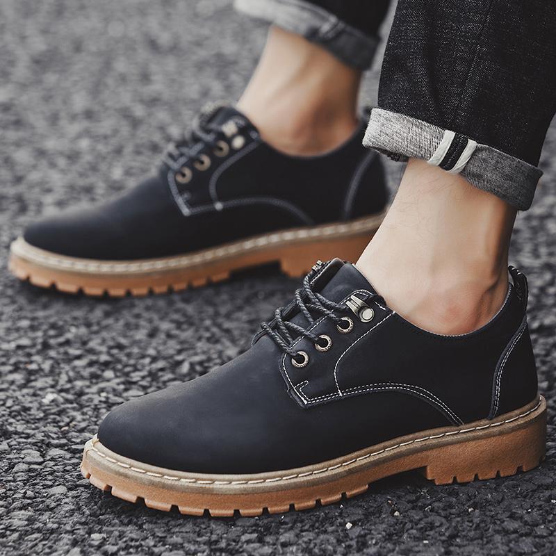 

Ботинки для прыжков на доске Martin boots tooling low top 2025 big head кожаные туфли новые короткие ботинки в британском стиле мужская обувь модная обувь 44 чёрный