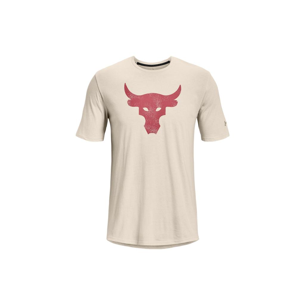 Under Armour Logo Training Sports T-Shirt Men Tops Off-White 1361733-110