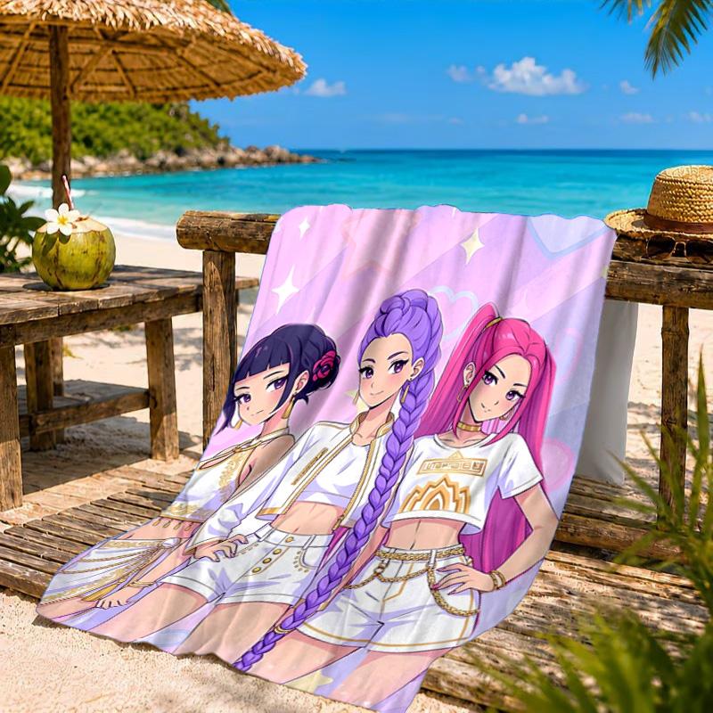 K-pop Heroes In Action Beach Towel, Quick-drying, Easy to Care for, Suitable for Both Fitness and Beach Vacations,Sports Essential