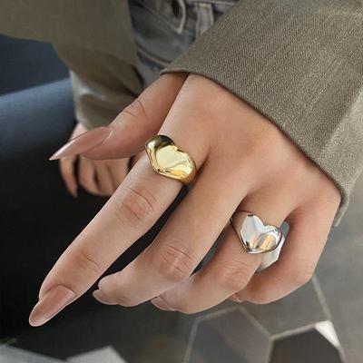 Модна любовна каблучка в європейському та американському стилі для дівчат. Кільце з відкритим ротом. Персоналізована каблучка в стилі хіп-хоп