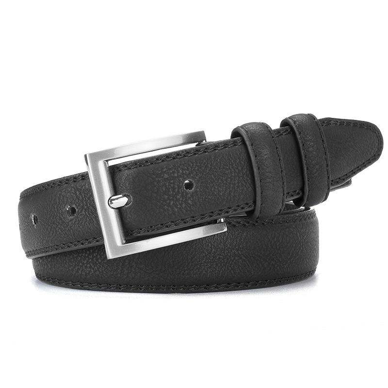 Belt Men'S Alloy Button Head Pin Buckle Belt Casual Men'S Belt Pu Belt