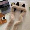 Korean New Autumn Winter Ear Plush Women Hats Fur Hairy Streetwear Warm Cap Outdoor Fashion Girl Earflap Hat  Neck Warm Hot