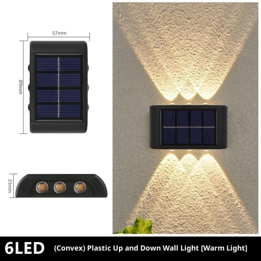 Mini Solar Led Wall Light Outdoor Waterproof Warm Garden Decoration Led Wall Lamp Fence Lights 1/2Pcs