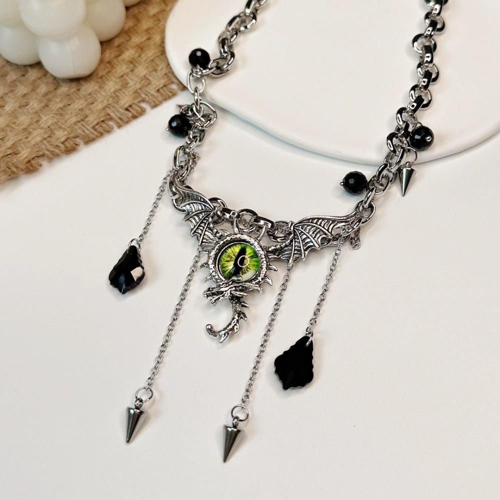 Wings Metal Chain Necklace Eye Punk Gothic Necklace Fashion Ghost Necklace Women Party