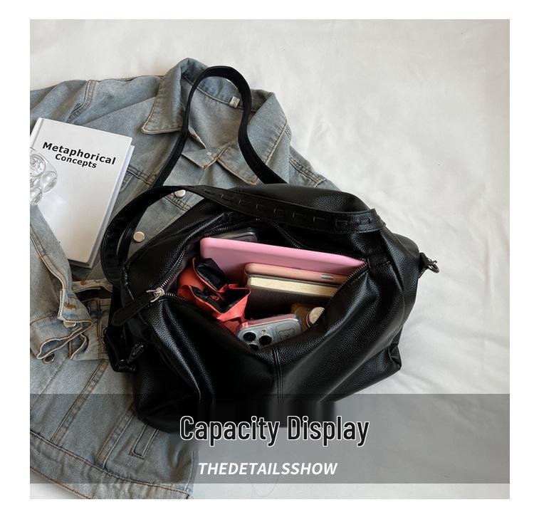 Large Capacity Women's Solid Color Korean Style Fashion Tote Shoulder Bag