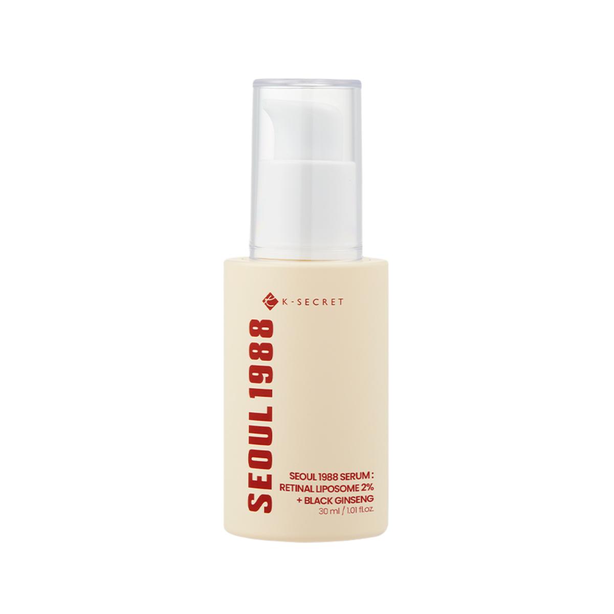 K-SECRET Seoul 1988 Retinal Black Ginseng Serum, Skin Smoothing & Radiance Boost, 30ml