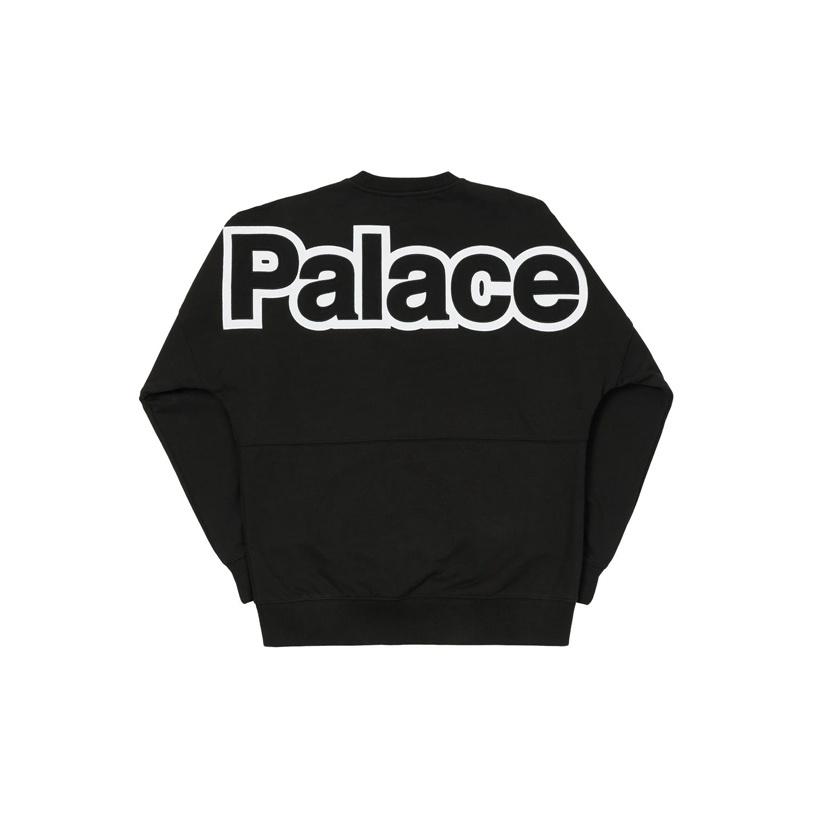 Palace FW21 Word Logo Print Crew Neck Sweatshirt Unisex Tops Black P20CS016