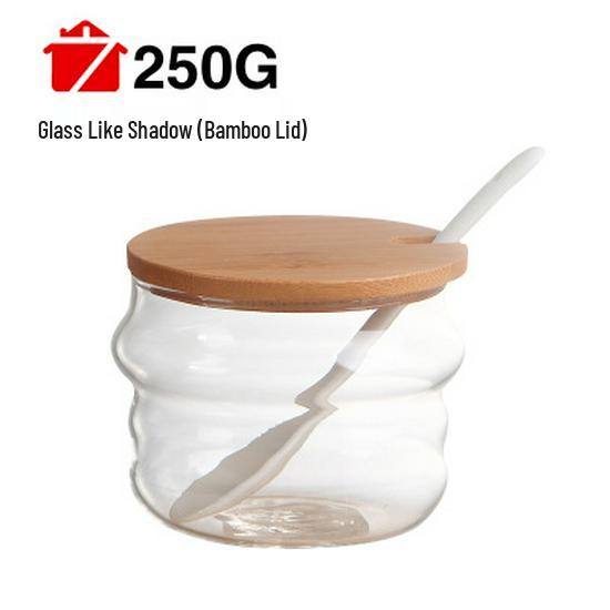 Keramikglas-Gewürzglas mit Deckel und Löffel - Einzelnes kreatives Design