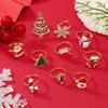 Creative Cartoon Christmas Rings: Snowman, Reindeer, Tree & Snowflake Designs for Kids