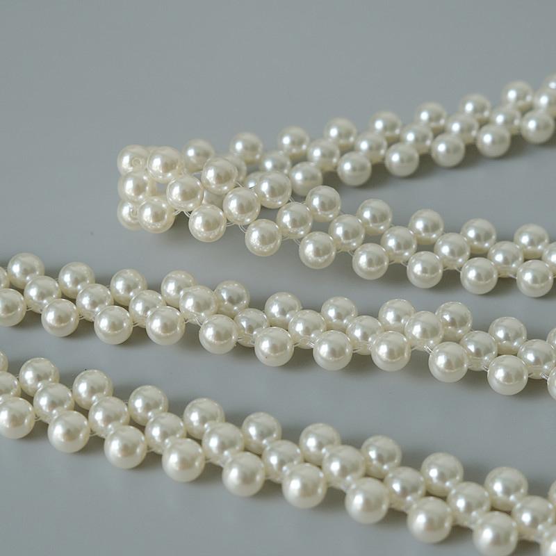 New Fashion Woman Handbag Accessory Parts Puring White Pearl Acrylic Resin Chain Luxury Solid Strap Women Vintage Clutch Chains