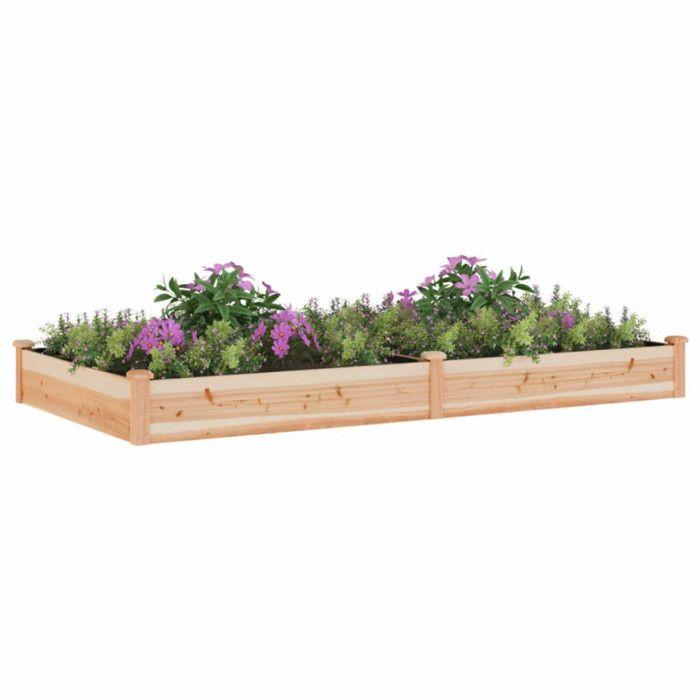 VidaXL Lit surélevé de jardin doublure 240x120x25 cm bois massif sapin 364301