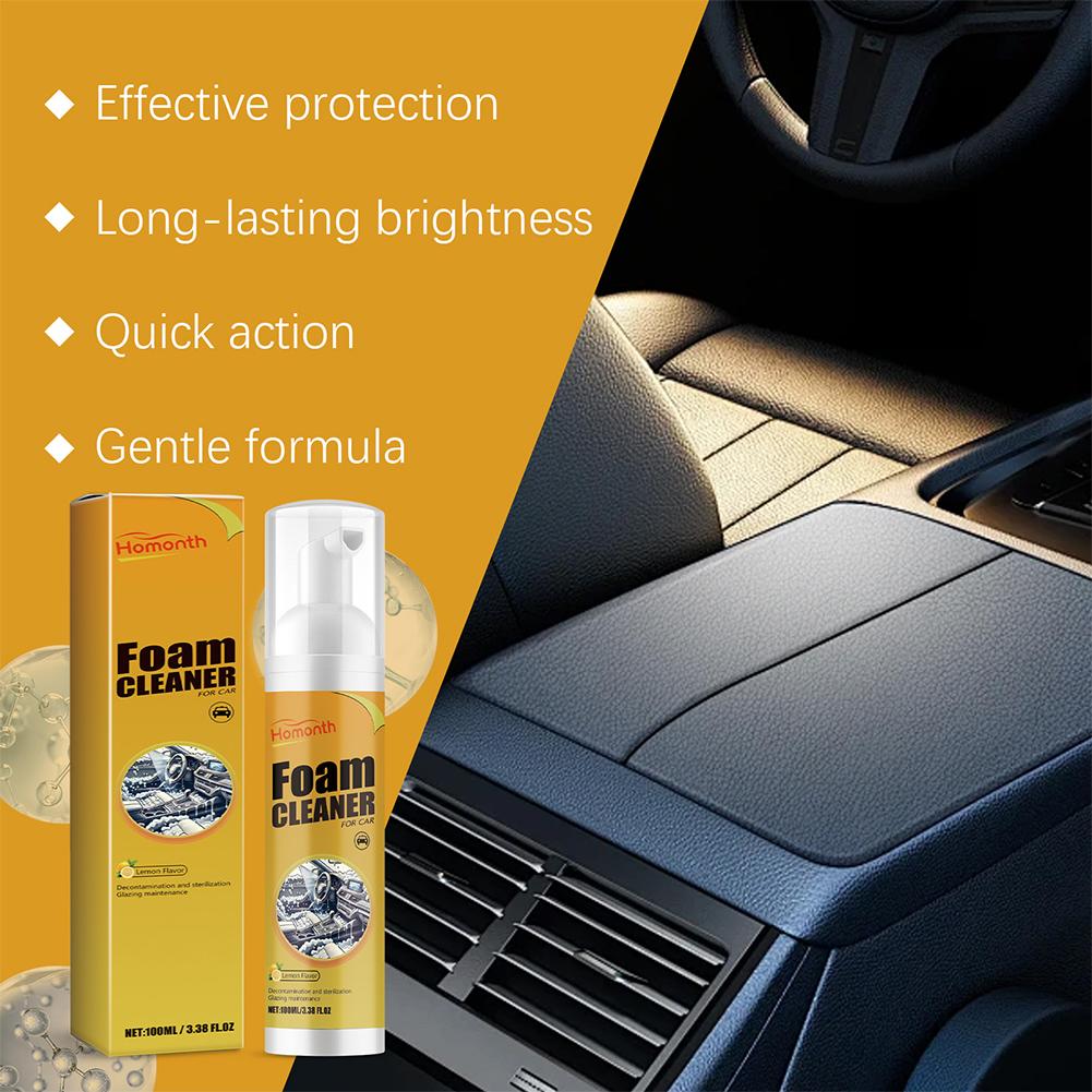 Car Foam Cleaner Neutral PH Auto Interior Cleaner Spray for Leather Woven Fabric Seat Decontamination Car Interior Cleaner U6V8