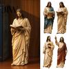 Indoor Mantelpiece Tabletop Ornaments Jesus Reading Book Resin Figurine, Small Religious Statue for Bookshelf Mantel Prayer Inspirational Study